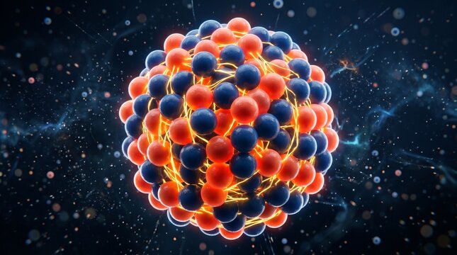 Unlocking the secrets of the universe, one atom at a time. Journey into the microscopic realm with these highly detailed 3D visualizations of an atomic nucleus. 