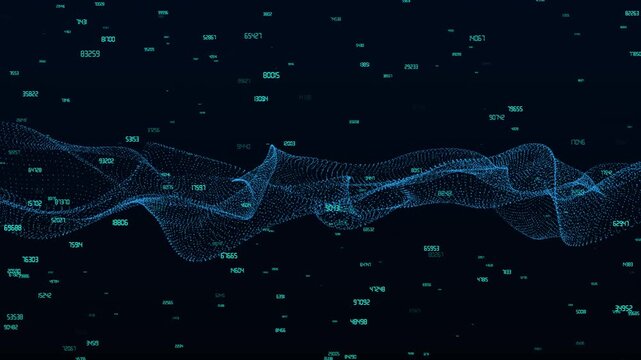 Moving Numbers Futuristic Abstract Wavy Video Animated Background