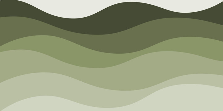 Abstract wavy background with layered horizontal fluid curves in green and sage tones.