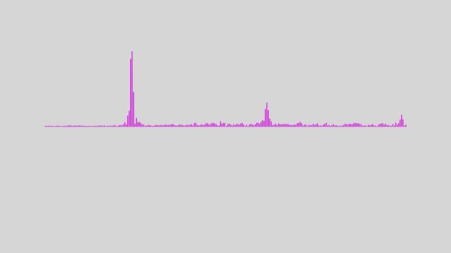 Abstract audio sound visualizer wave spectrum animation on black background. Audio waveform spectrum visualizer, white line sound frequency animation, music equalizer rhythm bars motion graphic ,4k 