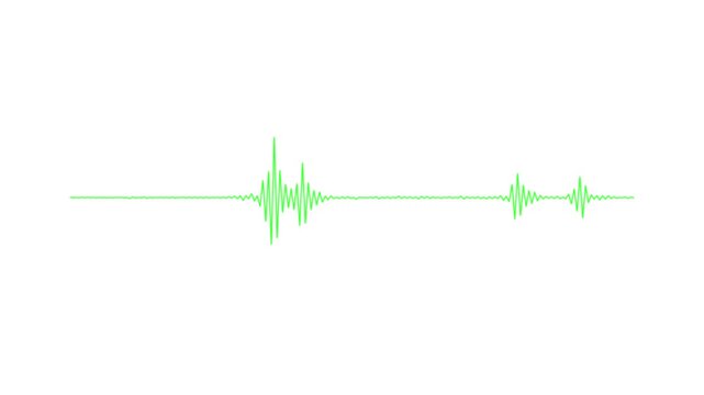 Abstract audio sound visualizer wave spectrum animation on black background. Audio waveform spectrum visualizer, white line sound frequency animation, music equalizer rhythm bars motion graphic ,4k 