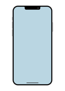 スマートフォン画面モックアップ（水色画面・ノッチ付き素材）