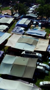 Aerial View of Pongsiri Market in Dan Khun Thot, Nakhon Ratchasima, Thailand