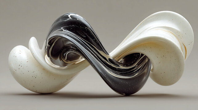 Transformation visualized using twisting or melting objects, surreal minimalism, abstract visualization, floating distorted forms, dynamic evolution, and conceptual metamorphosis.