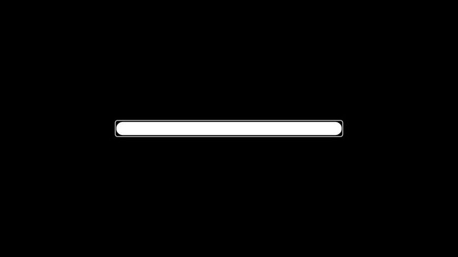 progress bar animation with alpha channel, white loading bar animate on a transparent background, 4k Video