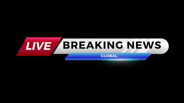 Live Breaking News Broadcast Title Animation with Modern News Graphics