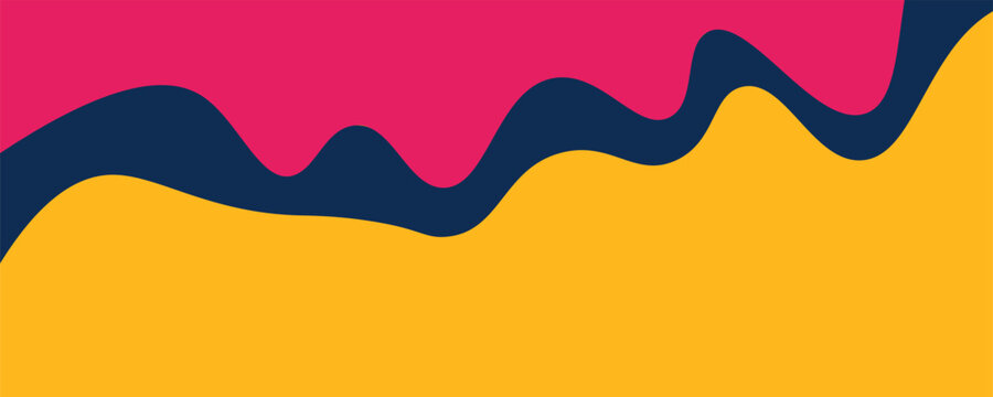 Dynamic zigzag geometric background with magenta, navy, and yellow color blocks. Abstract jagged angular banner layout with copy space. Minimalist sharp flat design backdrop template.