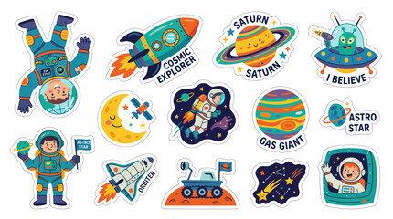 Space Adventure Stickers: Astronauts, Rockets, Planets, Aliens, and More © Tuku