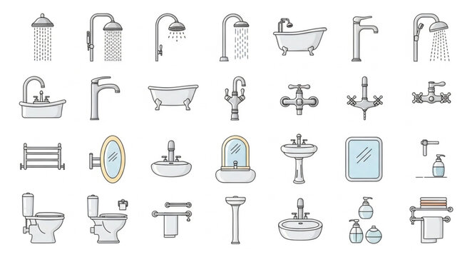 Icon set badroom 