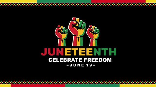 Juneteenth Freedom day. Juneteenth Freedom day June 19 african american independence day illustration animation