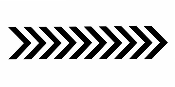Row Of Black Diagonal Parallelograms On White Background