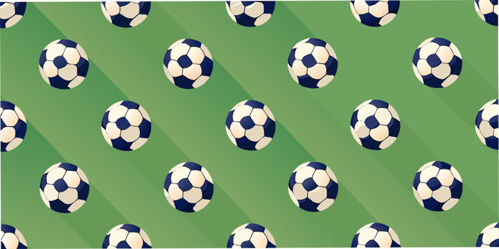 Soccer ball pattern with pentagonal and hexagonal panels on a green background