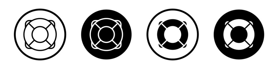 Lifebuoy icons pack in black and white versions for web. © afsana