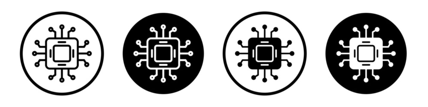 Processor icons pack in black and white versions for web.