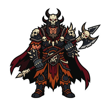 dark fantasy barbarian warlord character vector illustration