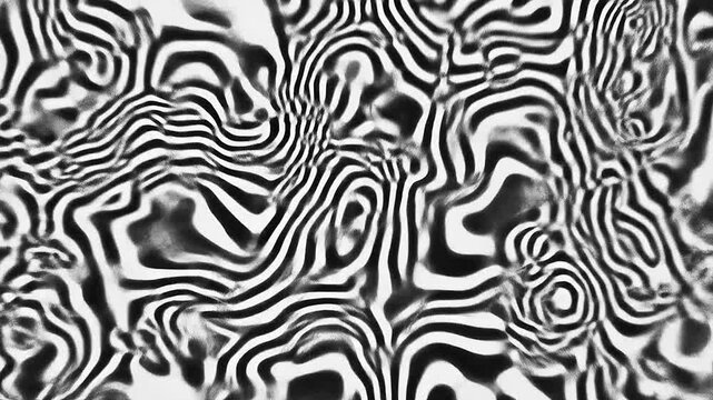 Abstract black and white wavy pattern creating a mesmerizing optical illusion