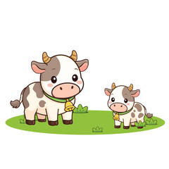 Fototapeta premium cow cartoon vector illustration