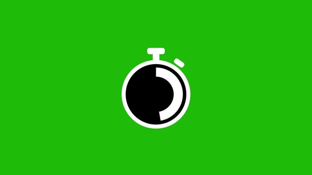 Glowing new digital stop watch icon animation.Abstract stop watch,clock,timer,countdown clock icon animation.