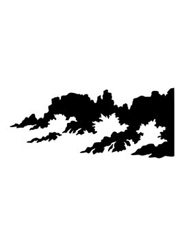 Black and White Silhouette of Crashing Ocean Waves on Rocks