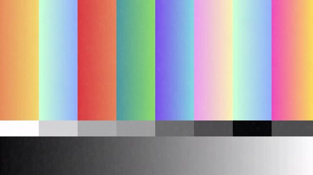 Standard Color Bar and Grayscale Test Pattern for Display Calibration and Broadcast Signal Verification