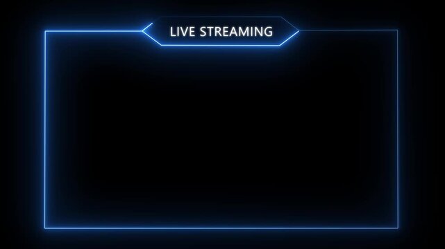 live streaming neon text frame animation box frame neon frame live streaming game live Stream overlay animation for live streaming video Titles 4k