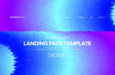 Obraz premium Abstract modern technology Landing page template, flowing line digital technology, smooth particle wave, big data techno design concept background wallpaper, Annual reports, flyer, poster, cover. EPS 