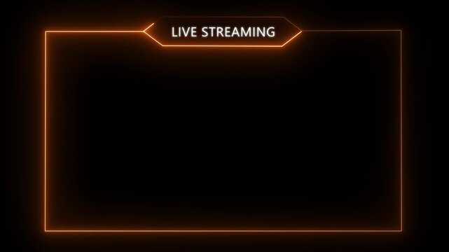 live streaming neon text frame animation box frame neon frame live streaming game live Stream overlay animation for live streaming video Titles 4k