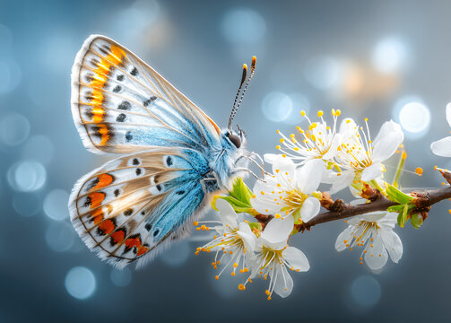 Beautiful butterfly on a flower in a natural garden, showcasing delicate wings, colorful details, pollination, spring beauty, and peaceful wildlife.