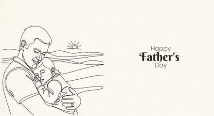Obraz premium Father's Day Banner with Modern Style