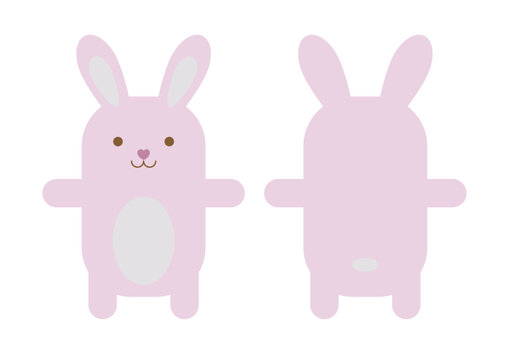 cute cartoon bunny. Vector illustration on a white background.