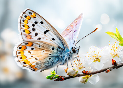 Beautiful butterfly resting on a vibrant flower in a natural garden, showcasing delicate wings, colorful details, pollination, spring beauty, and peaceful wildlife.