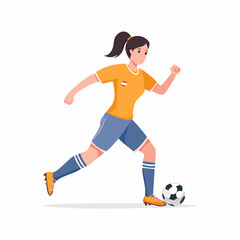 Obraz premium 力強くシュートするサッカー選手のイラスト