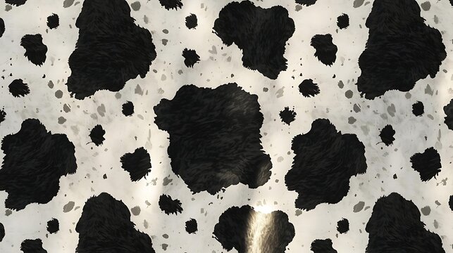 Abstract cow print pattern with black spots on white