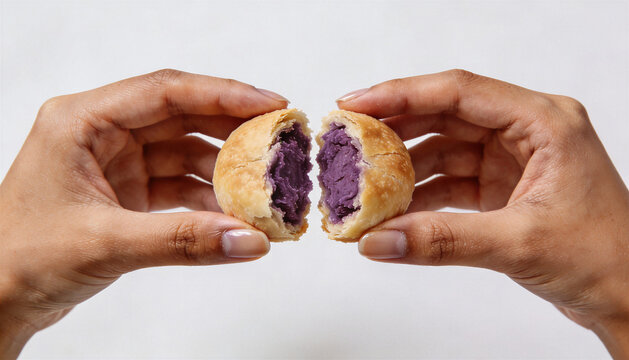 Hopia Ube, a traditional Filipino pastry made with purple yam