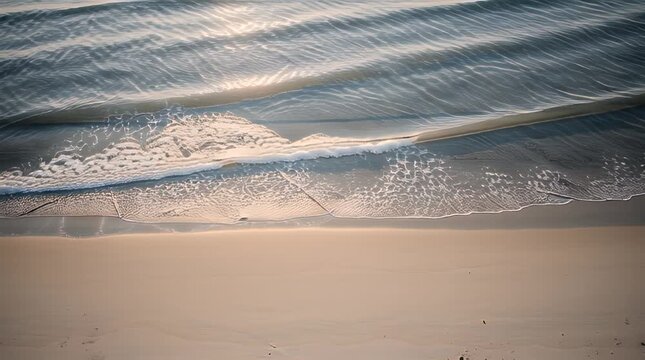 Serene ocean waves on sandy beach.