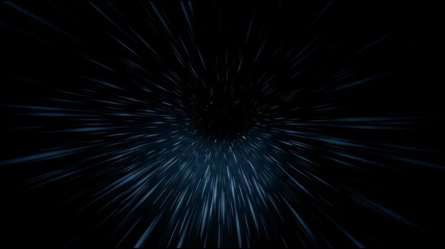 Dynamic abstract blue energy burst wormhole tunnel effect background video