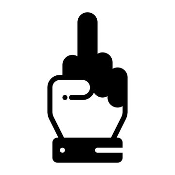 Middle finger hand gesture offensive sign vector