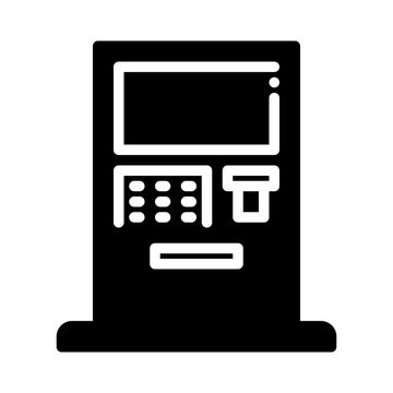 ATM machine icon automated teller for banking vector