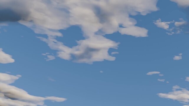 ループ　雲が流れる青空のアニメーション
