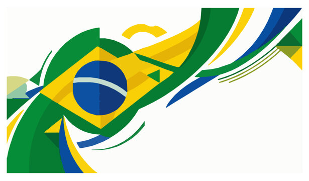 Abstract Brazil flag background vector template for Independence Day banner and patriotic design