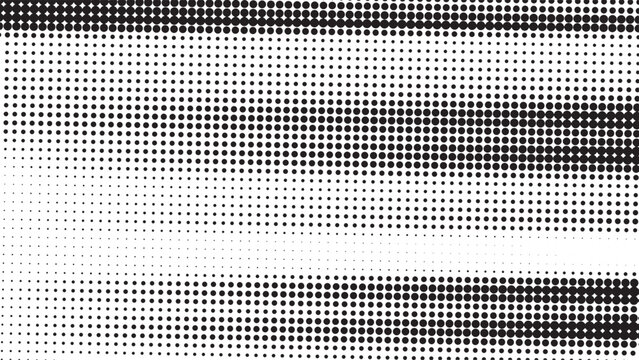 Halftone dot pattern background, black and white gradient texture, abstract pop art vector overlay for comic book and retro design projects