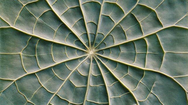 Detailed close-up view of a leaf's intricate venation pattern.