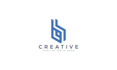 Abstract letter b blue logo design concept © Md