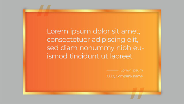 modern quote card template with orange gradient background and testimonial speech layout design