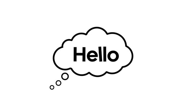 Hi Hello Chat Bubble Cloud Comic Cartoon Animation 4K