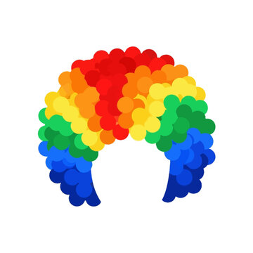 Colorful rainbow afro wig for party and circus costume