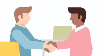 Fototapeta premium Two businessmen shaking hands in agreement.