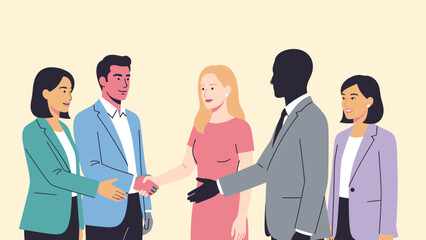 Fototapeta premium Business people shaking hands in meeting.