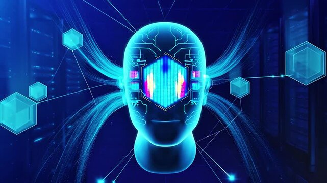 Artificial Intelligence Digital Human Neural Network. 