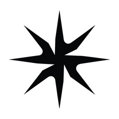 Obraz premium Black starburst shape on white background symbol icon